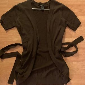 Long Cardigan Sweater-Short Sleeves